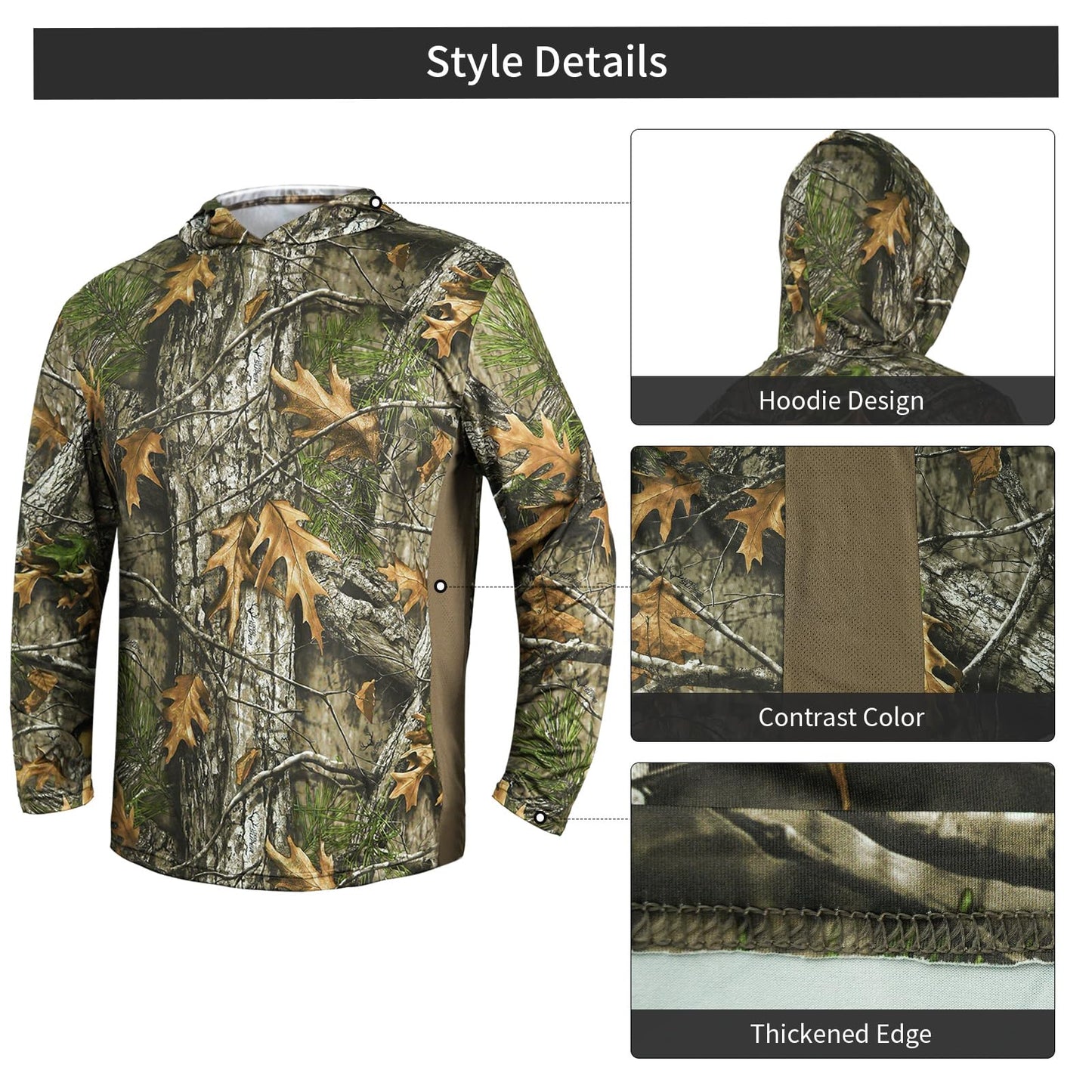 Sabertoo Hunting Long Sleeve  Hoodie Tree contrast color