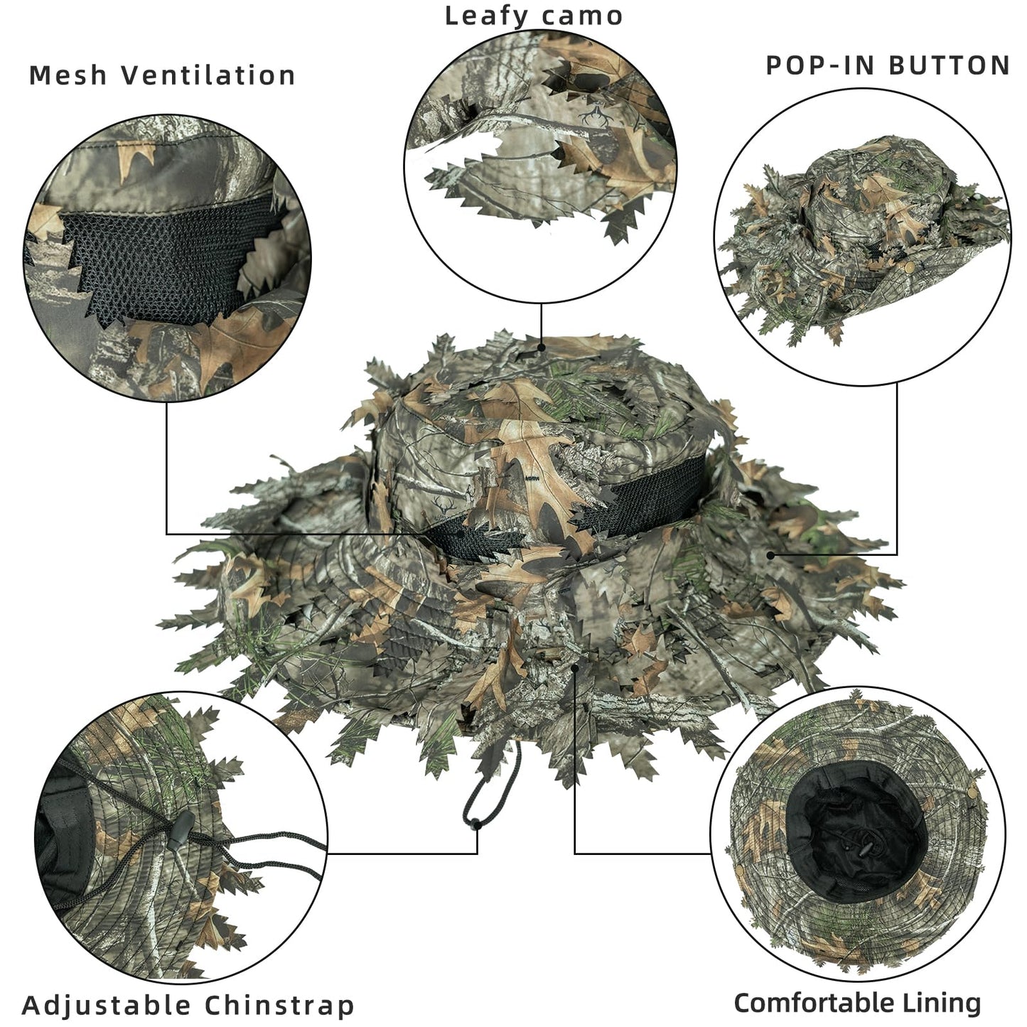 Sabertoo Camouflage 2-piece set (fisherman hat+leaves face mask)